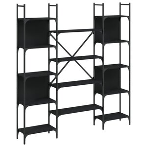vidaXL Bibliothèque noir 155 5x24x166 5 cm bois d'ingénierie