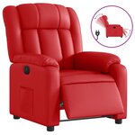 vidaXL Fauteuil inclinable électrique Rouge Similicuir