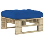 vidaXL Pouf palette de jardin vert bois de pin imprégné