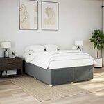 vidaXL Cadre de lit sans matelas gris foncé 140x190 cm tissu