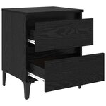 vidaXL Cabinet de chevet avec tiroir 2 Pièces Chêne noir 40 x 35 x 50 cm