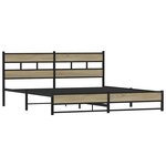 vidaXL Cadre de lit en métal sans matelas chêne sonoma 193x203 cm