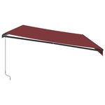 vidaXL Auvent manuel rétractable avec LED bordeaux 600x300 cm