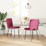 vidaXL Chaises à manger lot de 2 Rouge bordeaux Velours