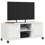vidaXL Meuble TV blanc 100 5x39x43 5 cm acier