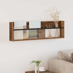 vidaXL Étagère à magazines avec étagère Bois ancien 100 x 12 x 30 cm