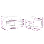 vidaXL Ensemble de canapés 2 Pièces coussins gris foncé tissu