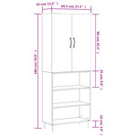 vidaXL Buffet haut Sonoma gris 69 5x34x180 cm Bois d'ingénierie