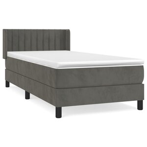 vidaXL Sommier à lattes de lit et matelas Gris foncé 80x200 cm Velours