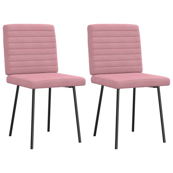 vidaXL Chaises à manger lot de 2 Rose Velours