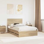 vidaXL Cadre de lit Chêne Sonoma 120 x 190 cm Bois Ingénierie