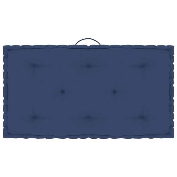 vidaXL Coussin de plancher palette Bleu marine clair 73x40x7 cm Coton