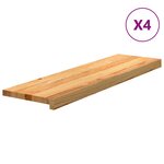vidaXL Marches d'escalier 4 Pièces marron clair 90x25x2 cm chêne massif