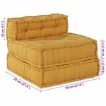 vidaXL Pouf modulaire jaune 70x70x54 tissu
