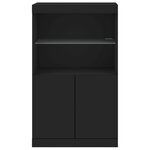 vidaXL Buffet avec lumières LED noir 60 5x37x100 cm