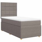 vidaXL Sommier à lattes de lit avec matelas Taupe 90x200 cm Tissu