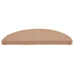vidaXL Tapis d'escalier 15 pièces 56 x 17 x 3 cm Marron clair Demi-rond