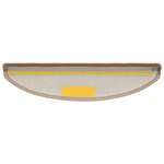 vidaXL Tapis d'escalier 15 pièces 56 x 17 x 3 cm Marron clair Demi-rond