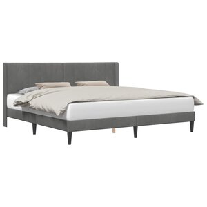 vidaXL Cadre de lit avec tête de lit Gris foncé 180 x 200 cm Velours