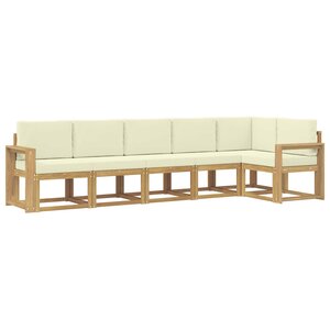 vidaXL Ensemble de canapés d'extérieur 6 pc Blanc et crème Polyester