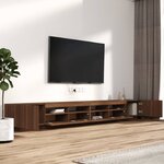 vidaXL Ensemble de meubles TV avec lumières LED 3 Pièces Chêne marron