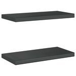 vidaXL Étagères murales 2 Pièces 50x23 5x3 cm noir acier inoxydable