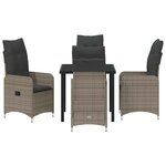 vidaXL Ensemble de salle à manger pour jardin 5 Pièces Gris Poly rotin
