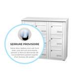 Bloc collectif Leabox  3x3  grade 3  simple face  extérieur  fixation murale  blanc neige ral 9016 finition brillante