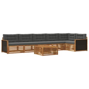 vidaXL Ensemble de canapés d'extérieur 7 Pièces Naturel et Anthracite