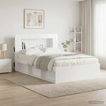 vidaXL Cabinet de Tête de Lit Blanc brillant Bois d’ingénierie