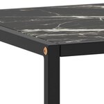 vidaXL Table basse Noir avec verre marbre noir 120x50x35 cm