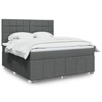 vidaXL Sommier à lattes de lit avec matelas Gris foncé 180x200cm Tissu