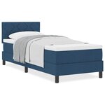 vidaXL Lit boxspring avec matelas avec matelas Bleu 80 x 200 cm tissu