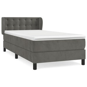 vidaXL Sommier à lattes de lit et matelas Gris foncé 90x200 cm Velours