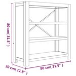 vidaXL Bibliothèque 3 niveaux 80x30x80 cm Bois solide d'acacia
