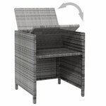 vidaXL Jeu de chaise et tabouret de jardin 4 Pièces Résine tressée Gris