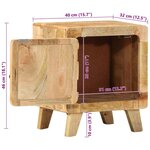 vidaXL Table de chevet 2 Pièces 40x32x46 cm bois massif de manguier brut