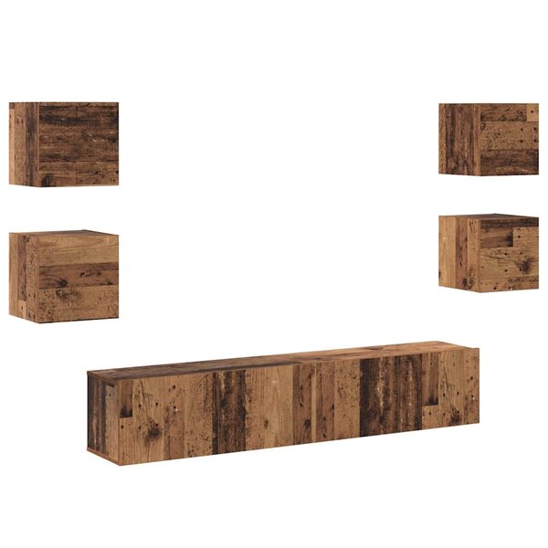vidaXL Meuble TV 6 Pièces Marron 160 x 30 x 30 cm Bois d'ingénierie