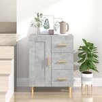 vidaXL Buffet Gris béton 69 5x34x90 cm Bois d'ingénierie