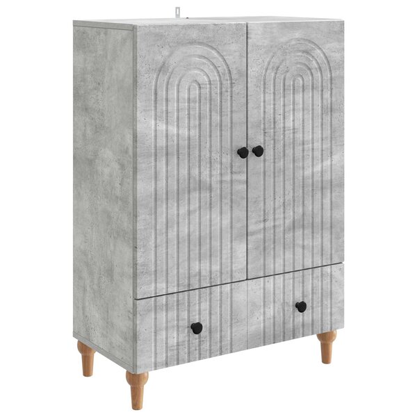 vidaXL Buffet Gris béton 66 x 34 5 x 95 cm Bois d'ingénierie