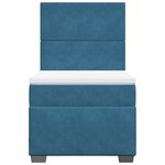 vidaXL Sommier à lattes de lit avec matelas bleu 90x190 cm velours