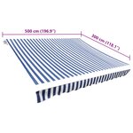 vidaXL Toile d'auvent Bleu et blanc 500x300 cm