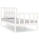 vidaXL Cadre de lit Blanc Bois massif 90x190 cm Simple