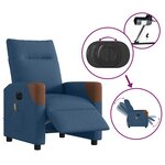 vidaXL Fauteuil inclinable de massage électrique Bleu Tissu