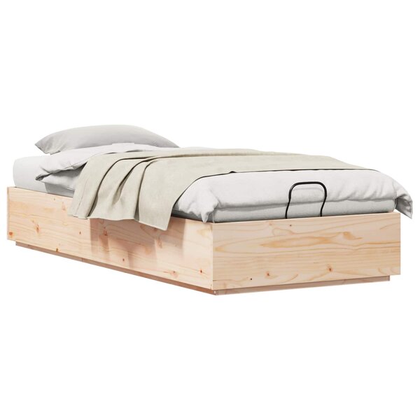 vidaXL Cadre de lit ottoman Naturel 90 x 190 cm Pin massif