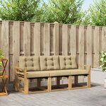 vidaXL Ensemble de canapés d'extérieur 3 Pièces Blanc et Beige