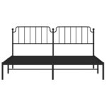 vidaXL Cadre de lit métal sans matelas avec tête de lit noir 200x200cm
