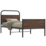 vidaXL Cadre de lit sans matelas 90x190cm chêne marron bois ingénierie