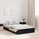 vidaXL Cadre de lit avec rangement avec tiroir Chêne noir 120 x 190 cm