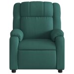 vidaXL Fauteuil inclinable de massage vert foncé tissu